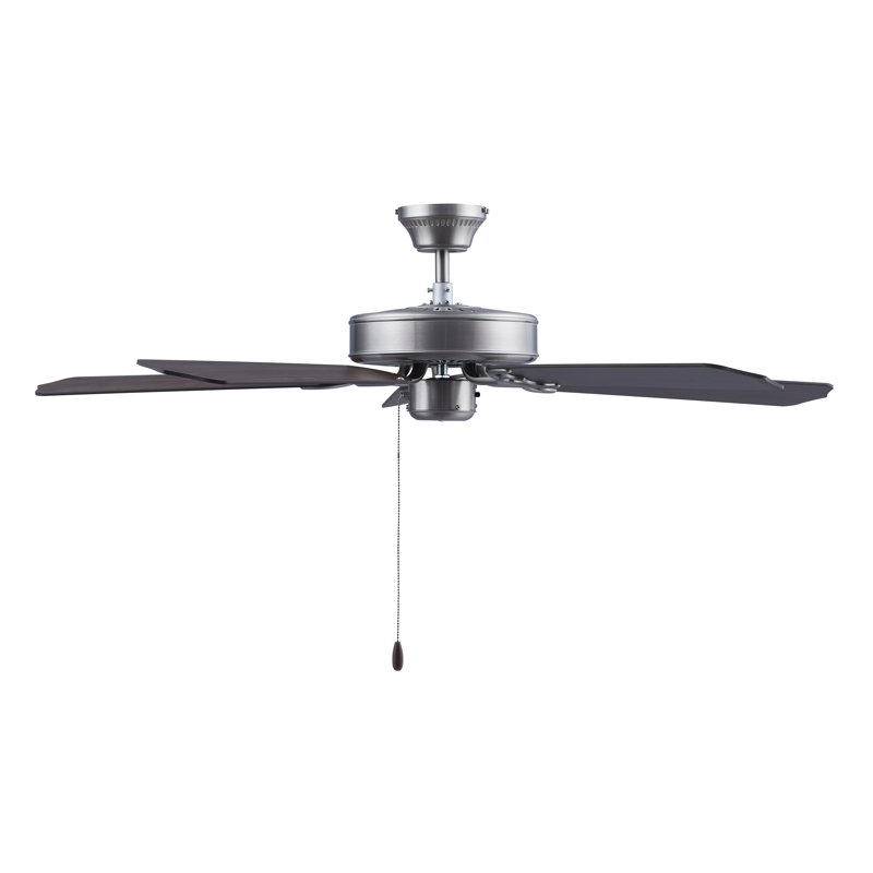 Royal Star 52" 5-Blade Indoor Ceiling Fan, Brushed Nickel, Yes, Brown Wood