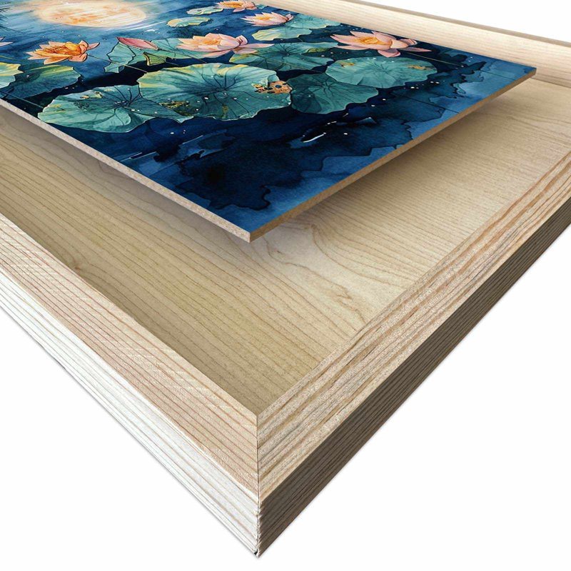 Elegant Framed Decorative Painting, 16.9 x 24.8 inches | 100% Solid Wood Frame (Thickness: 1.2 inches), 100% Maple MDF Background (Thickness: 0.1 inches), UV Printing | Perfect Wall Art for Home & Office Décor