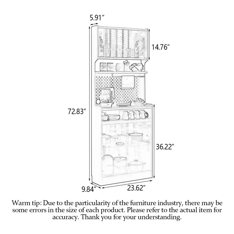 Armoire de rangement Rock, 23.62"W x 72.83"H x 9.84"D