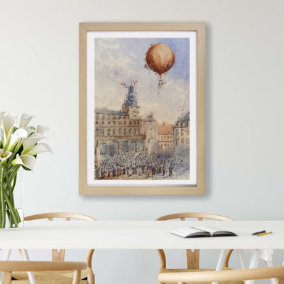 Hot Air Balloon Above Paris by Camille Gravis - Single Picture Frame Painting