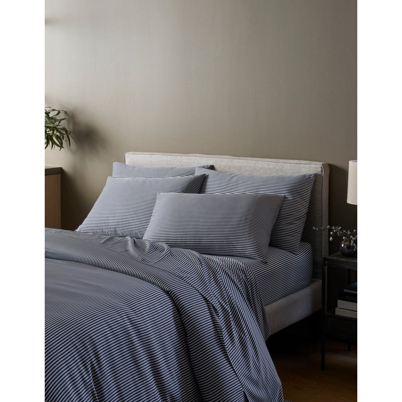 Bamboo Duvet Cover, Twin Duvet Cover, Classic Stripe in Pacific