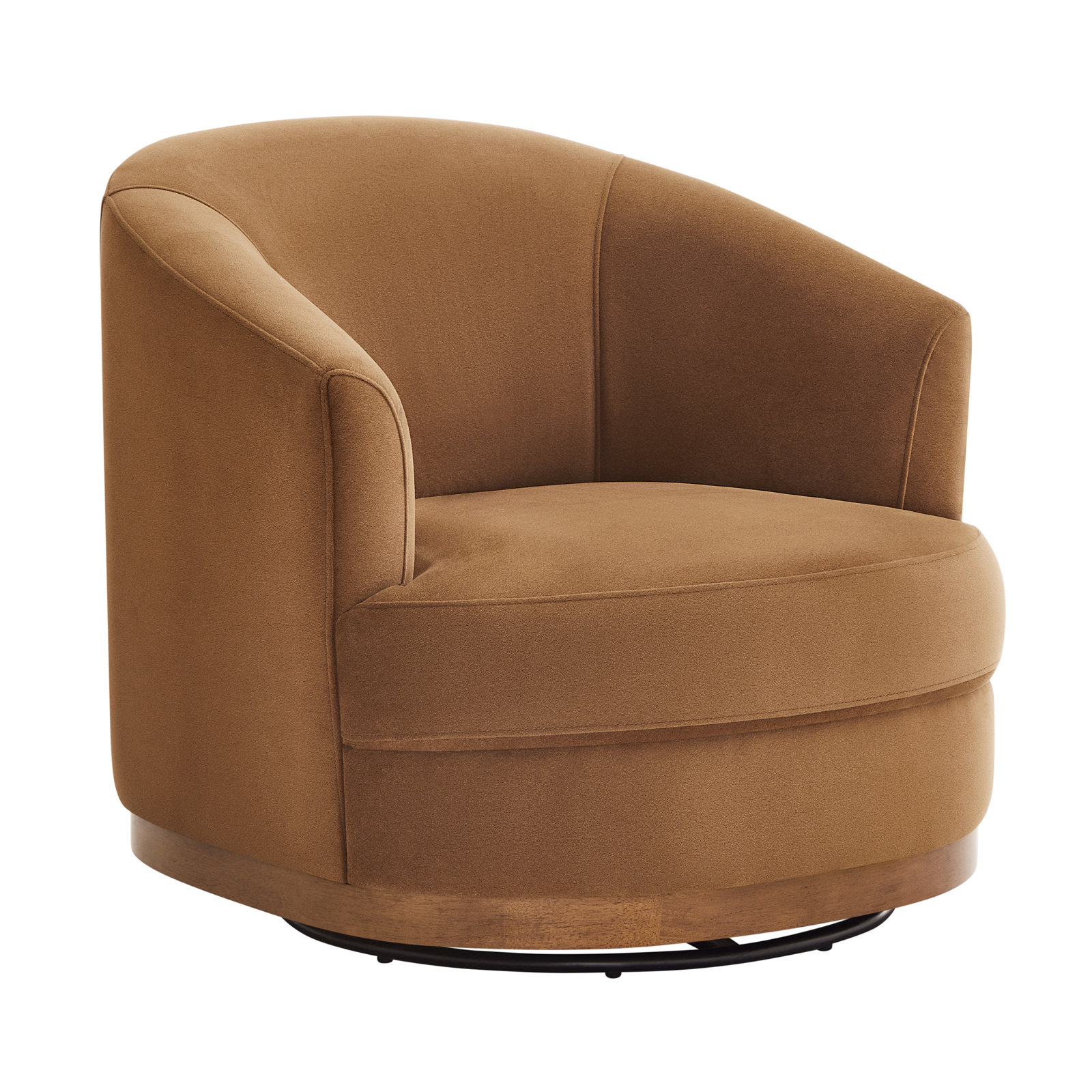 Solay Swivel Barrel Chair, Brown