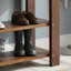 Étagère à chaussures en bois de pin massif, brun espresso, 10,6 po x 27,57 po x 17,74 po