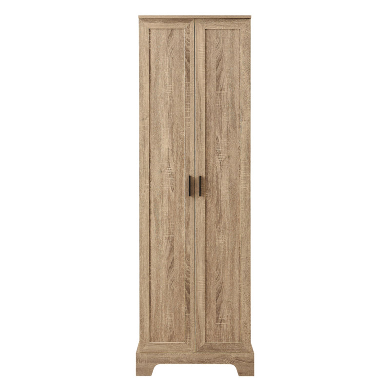 Armoire de rangement avec deux portes pour salle de bain, bureau, tablette réglable, panneau de fibres à densité moyenne