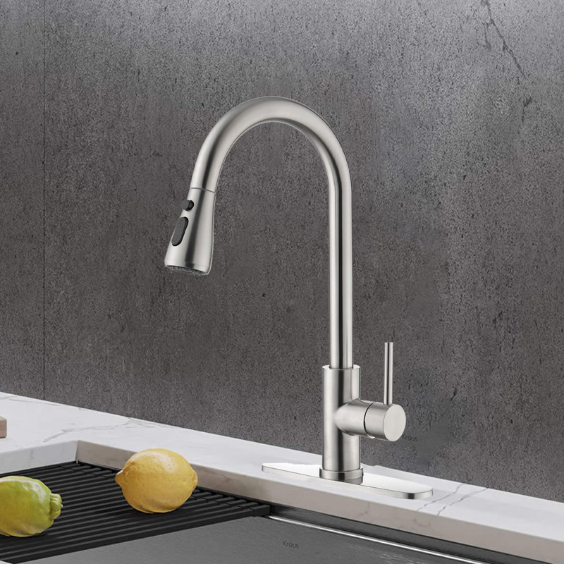 Naiyafly Pull Down Kitchen Faucet, Brushed Nickel