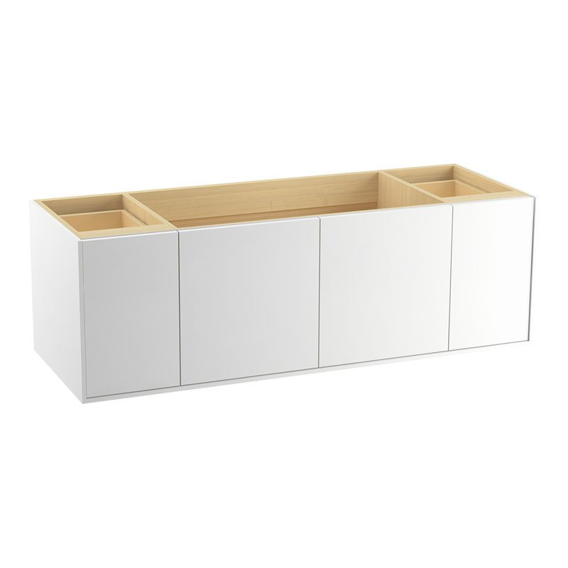 Meuble-lavabo Â« Jute Â» de 152 cm (60 po) avec 2 portes et 2 tiroirs (meuble-lavabo seul), Lin blanc