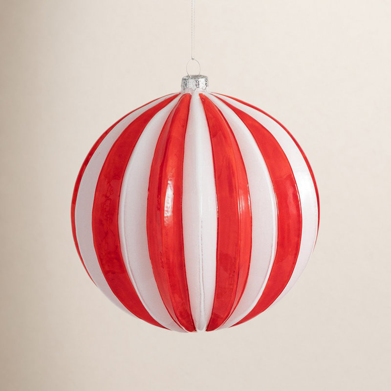 Ornement boule rayée bonbon Candy