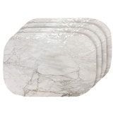 Placemats Dining Table Mat Table Decor Washable Non Slip Marble Oval 12 X 18