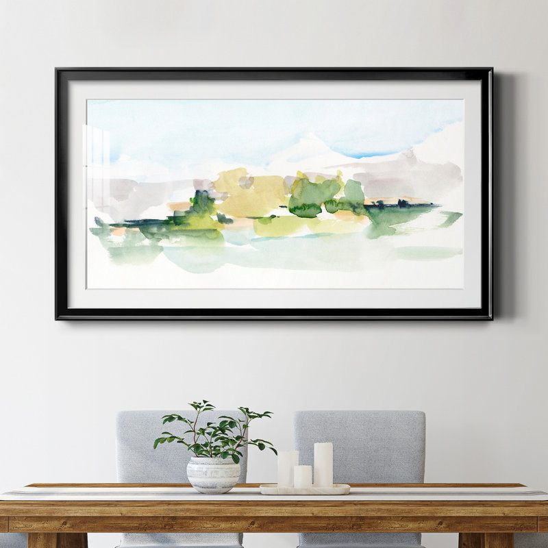 Tangerine Sunset I - peinture encadrée, Blanc, H 22,5 po x l 42,5 po x P 1,5 po, Papier encadré noir