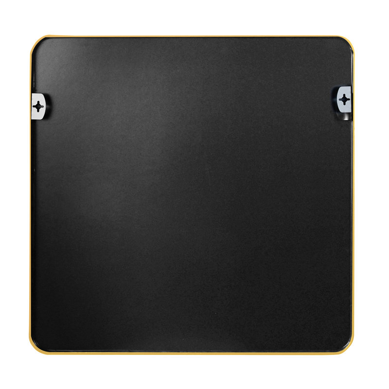 30 In X 30 In Gold Metal Framed Square Bathrrom Mirror For Wall., Gold, 30" H x 30" W