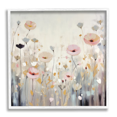 Az-476 - "Pastel Poppy Meadow" encadré sur toile par Irena Orlov