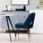 Modern Contemporary Velvet Upholstered Dining Chair With Nailheads And Gold Tipped Legs-1648612867