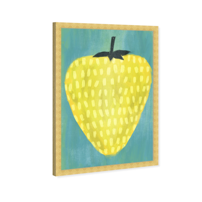 Jaune vif comestible, jaune sarcelle moderne - peinture encadrée, H 56 po x l 38 po x P 1,75 po, Or