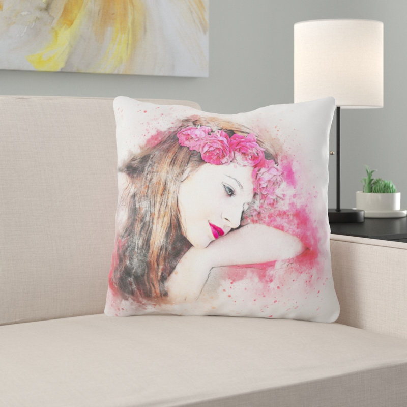Coussin Tuley Girl, Micro suède, Intérieur