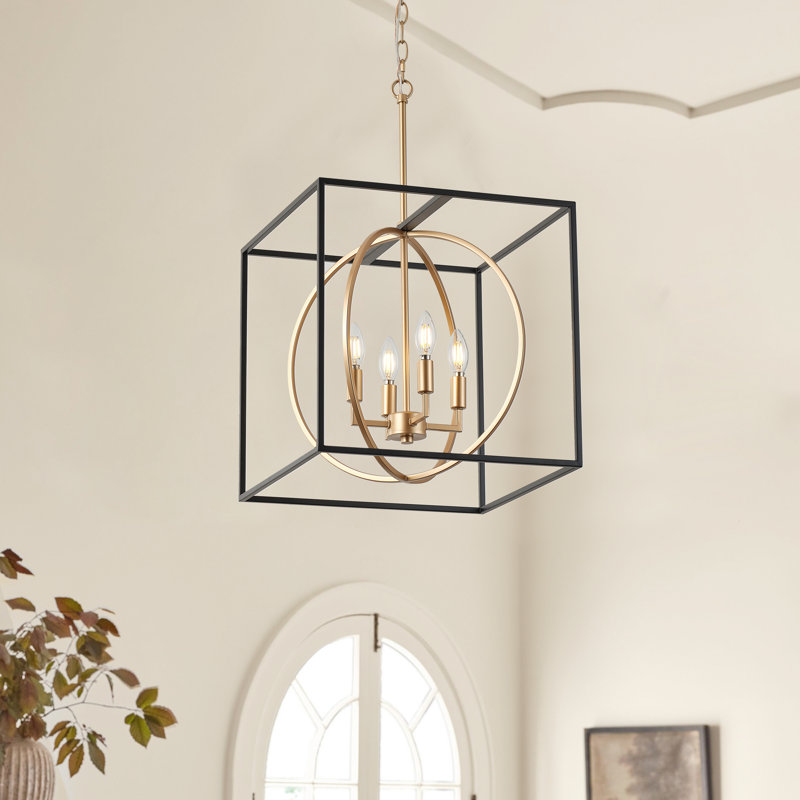4-black gold adjustable iron pendant light