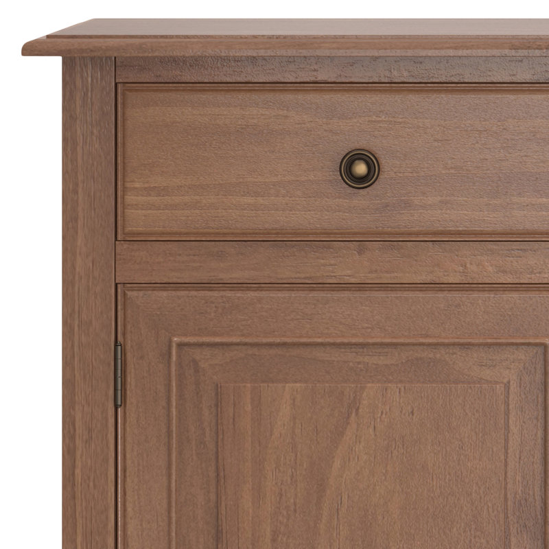 Medium Saddle Brown Solid Wood Office Storage Cabinet with Adjustable Shelving