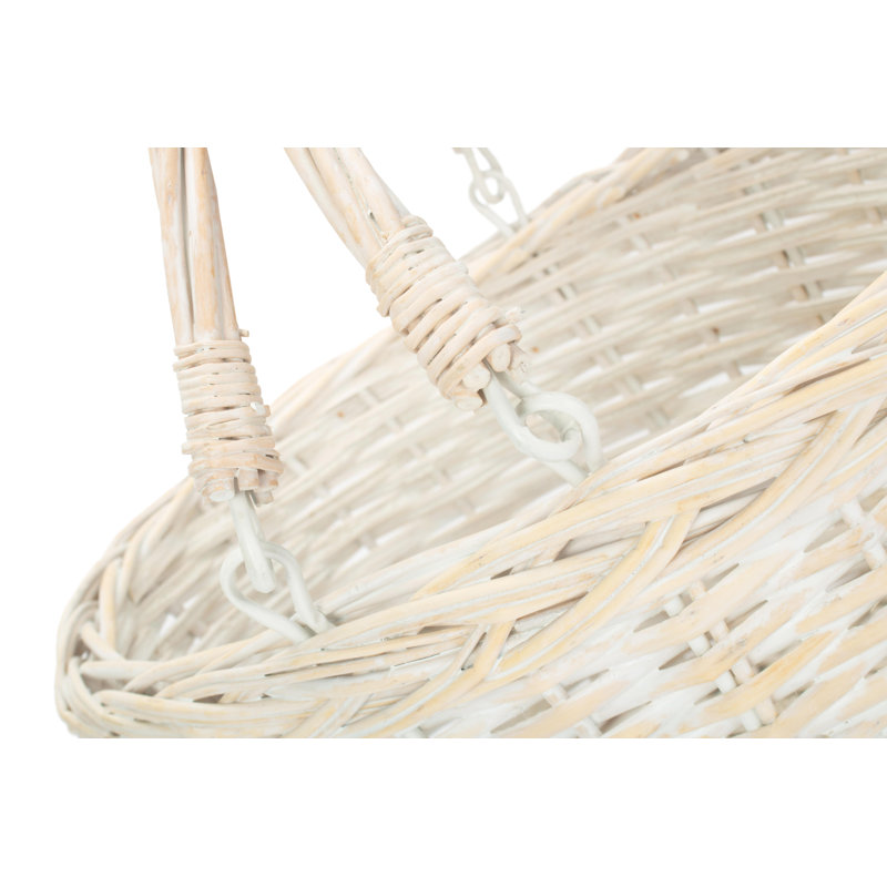Wicker Swing Handled Shopping Basket, 18cm H x 28cm W x 33cm D