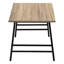 Table basse rectangulaire moderne, L 40 po, finition en stratifié taupe, base en métal noir, table d'appoint de salon pour chambre, cadre rectangulaire en stratifié de L 40 po,