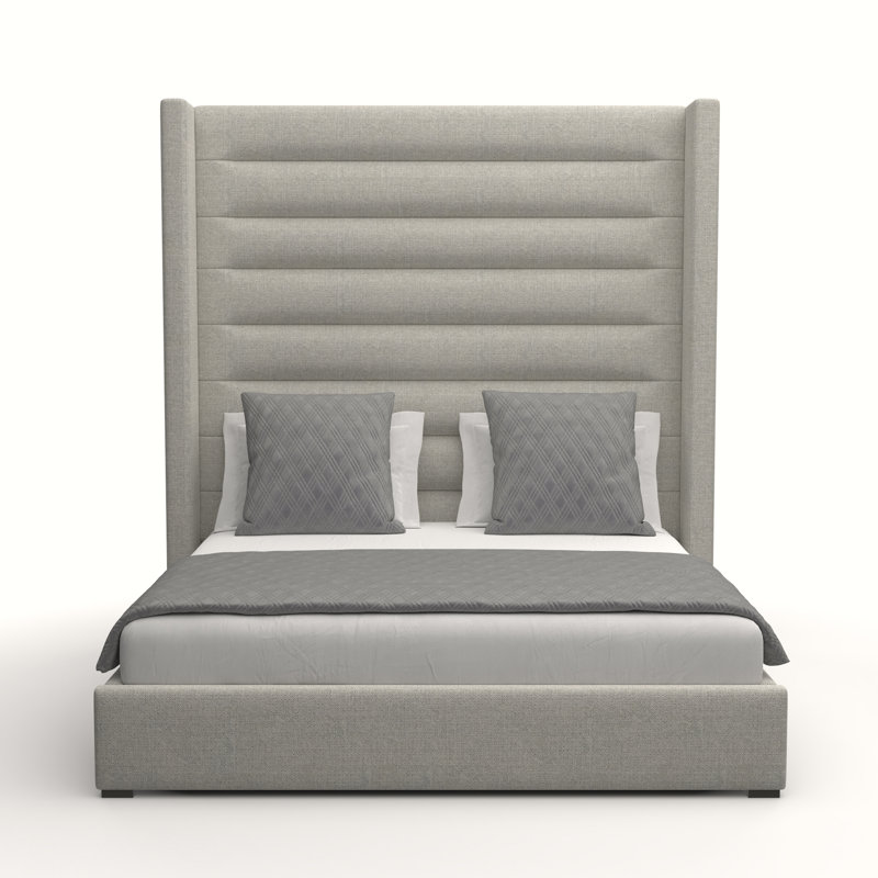 Lit tapissier standard Esparto, Revolution® gris, Grand (haut)