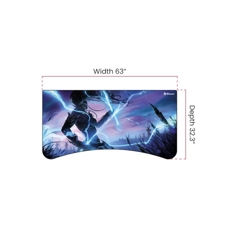 Arena Full-surface, Interchangeable, Water-resistant, And Washable Mouse Pad With Stitched Edges - Lightning