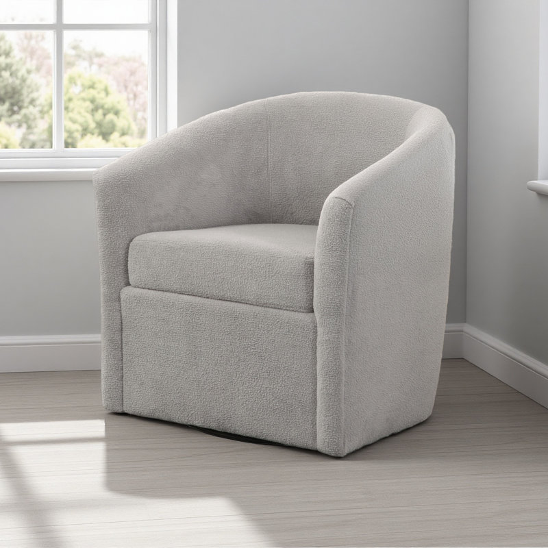 Fauteuil d'appoint pivotant en tissu performant, Gris clair