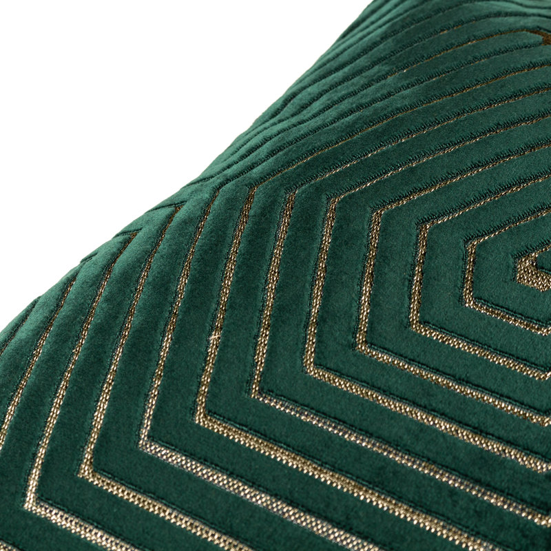 Evoke Geometric Square Cushion, Green