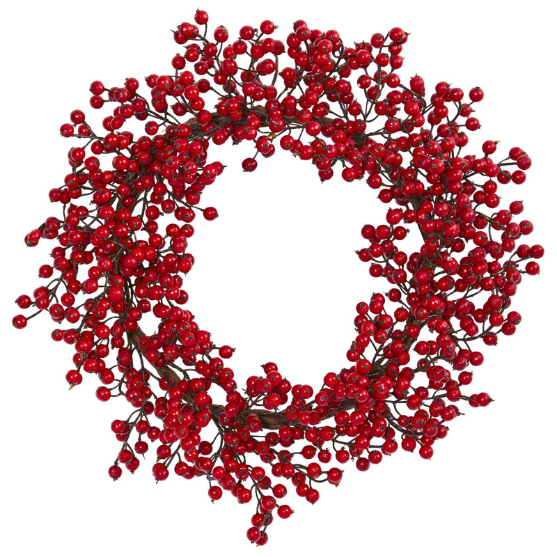 Faux Berry Plastic 22'' Wreath