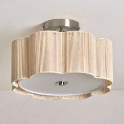 Plafonnier semi-encastré en tissu 3 lumières Tekamah