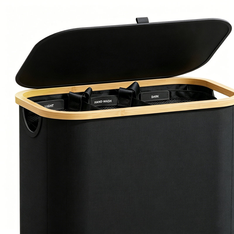 Panier de rangement à trois couches 160L avec sac de rangement amovible, 160 L, Noir