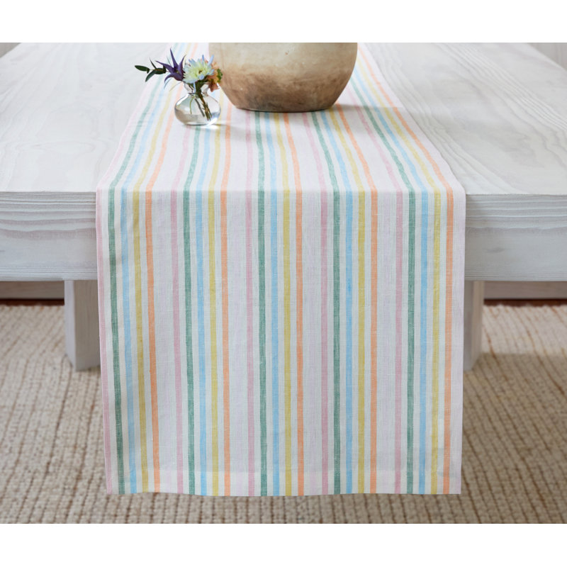 Julia - 100% Pure Linen Table Runner, 132" x 14"