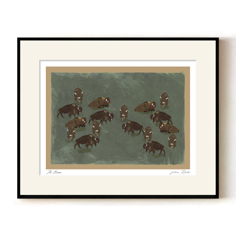 The Bison, Black, 24" H x  32" W