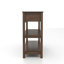 Console en bois avec 3 tiroirs, façades de tiroirs encastrées en bois aggloméré avec poignées en métal antique rétro, 2 tablettes de rangement ouvertes