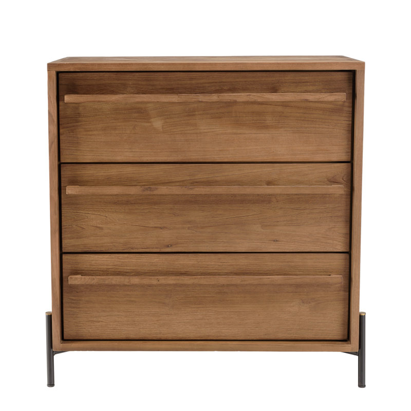 Aakanksha Solid Wood 84cm W 3 - Drawer Chest of Drawers