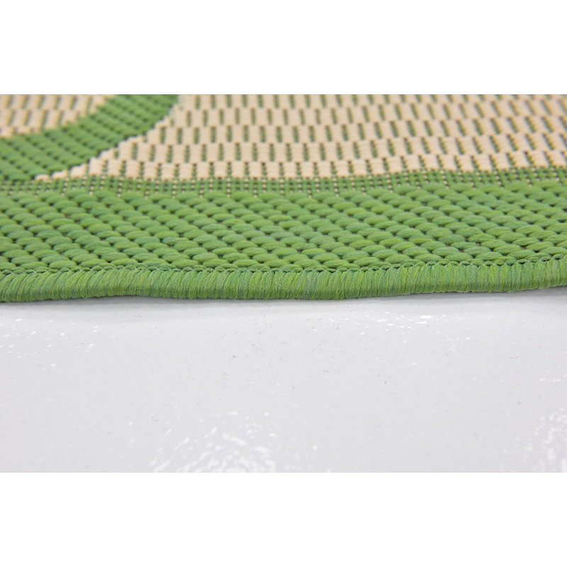 Outdoor Veranda Area Rug Grass Color, Rectangle 8' x 11'4"