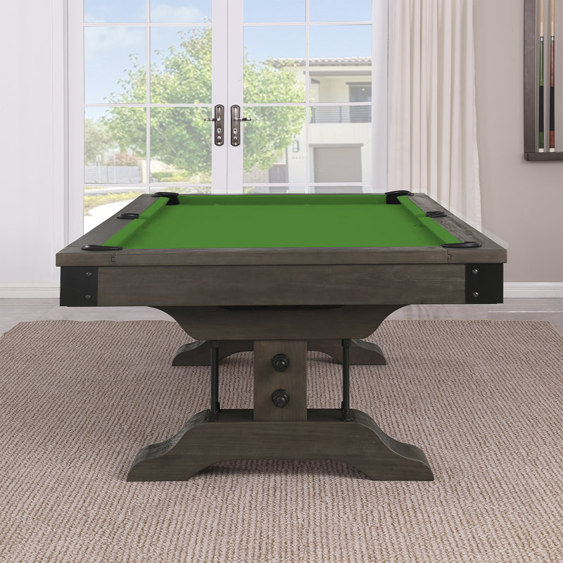 Table de billard Manchester, Vert pomme, Non, Brun patiné