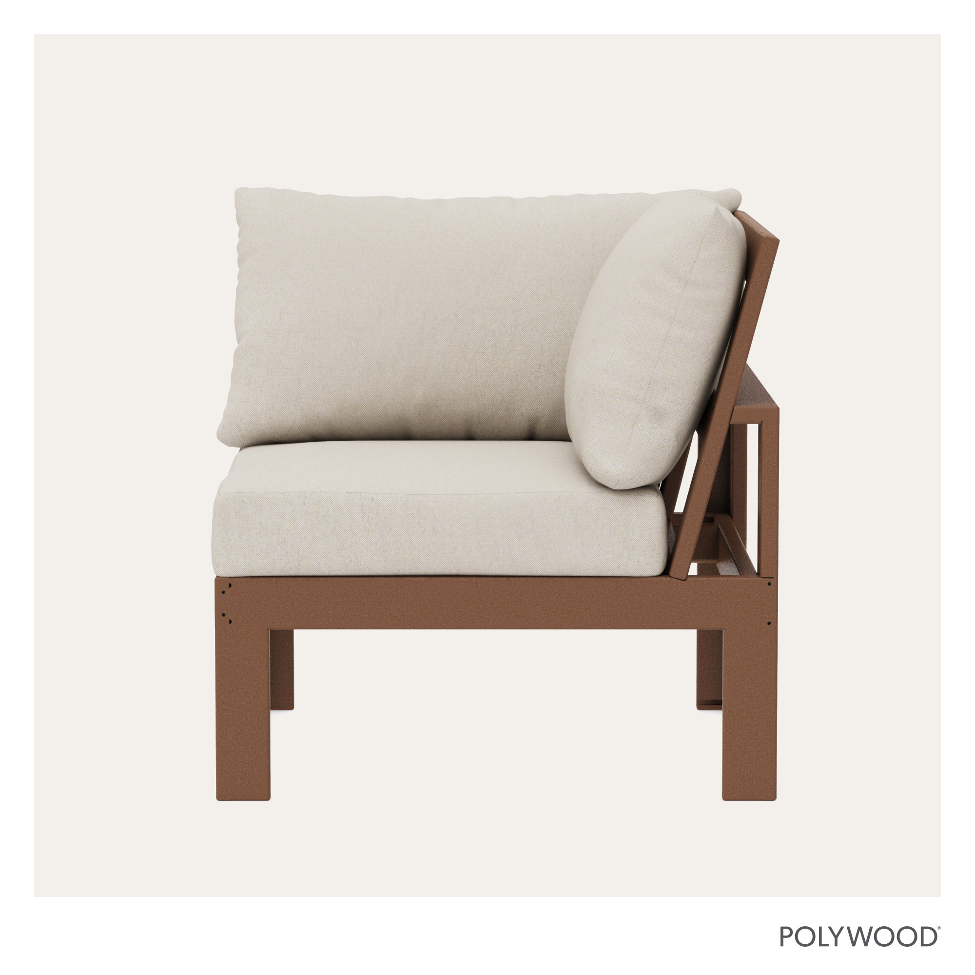 Edge Modular Corner Chair, Teak, Dune Burlap Revolution®