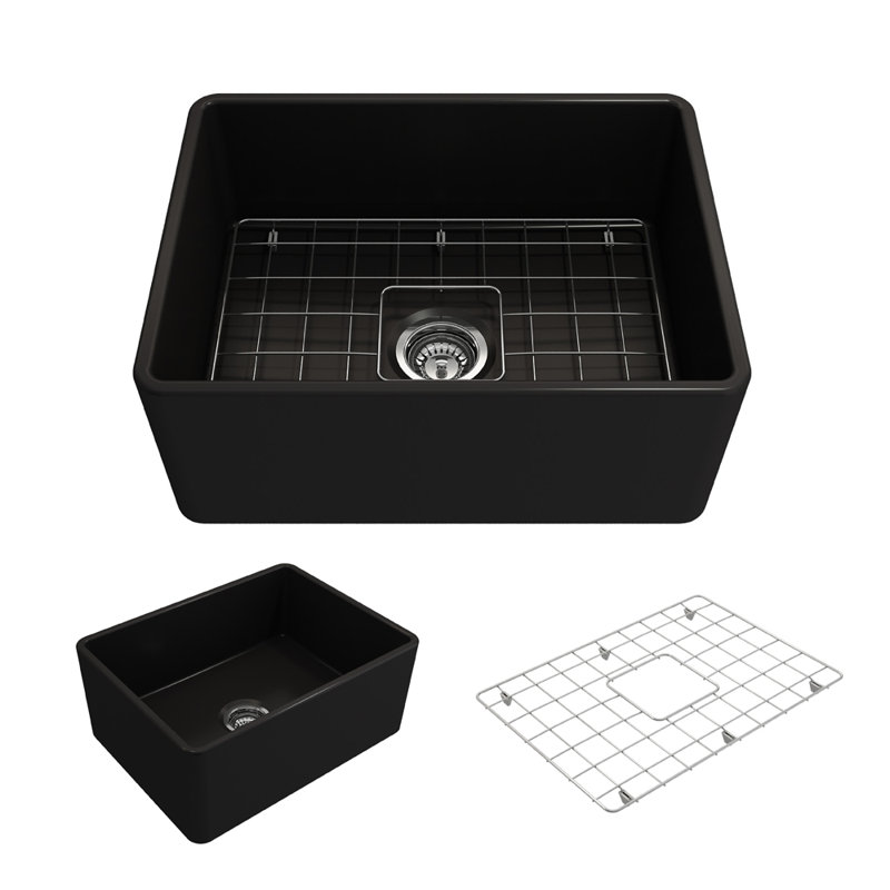 24'' L Kitchen Sink, Matte Black