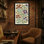 Motif floral de plantes et de fleurs avec des fleurs orange et mauves