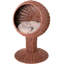 Brown Elevated Cat Bed With Rotatable Egg Chair And Thick Soft Cushion, Natural Mat Grass Pod House,