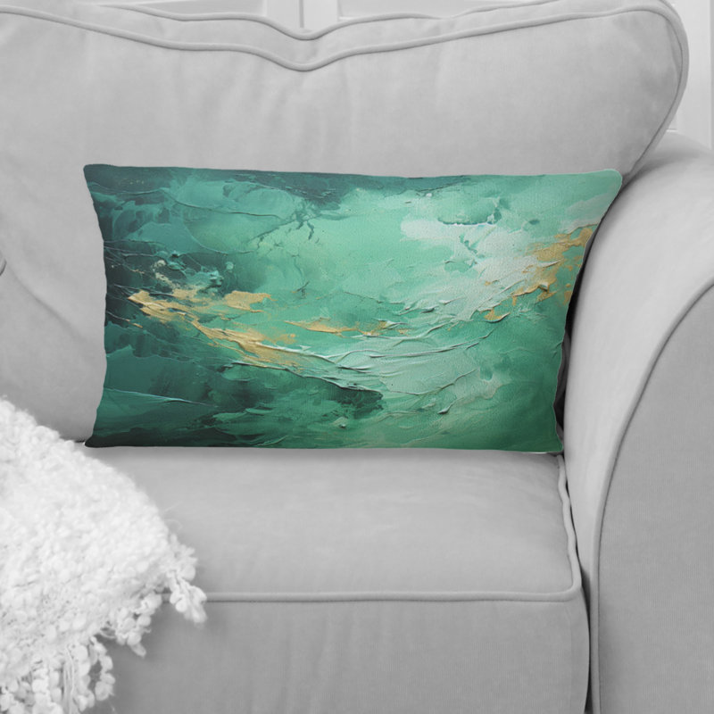 Coussin décoratif Emerald Euphoria I - Abstract Landscape