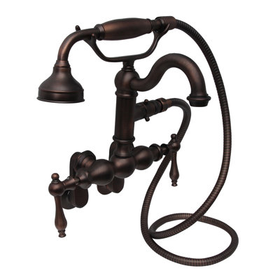2 Handle Bathroom Clawfoot Tub Faucet with Diverter