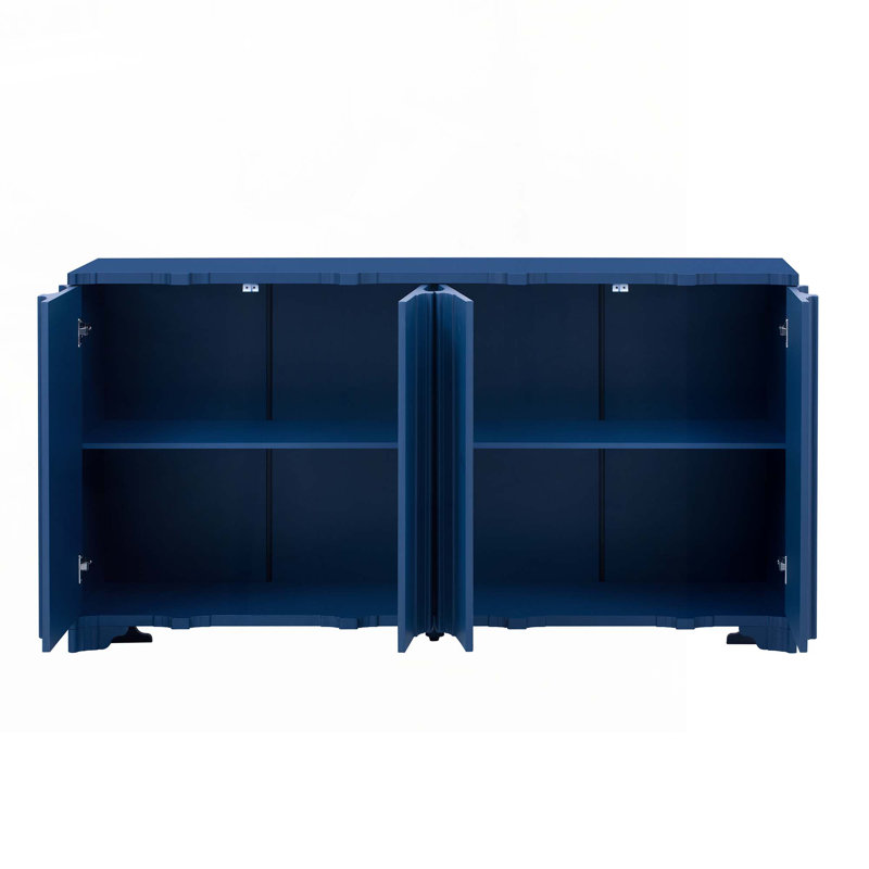 Console de rangement 59,7 "en bois avec 4 portes, Marine