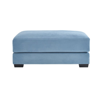 28 repose-pieds en velours côtelé - bleu