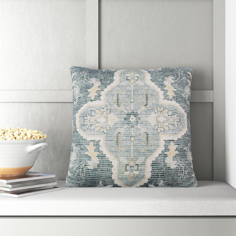 Alain Embroidered Cotton Blend Throw Pillow, 18"H x 18"W, Pillow Cover Only - No Insert