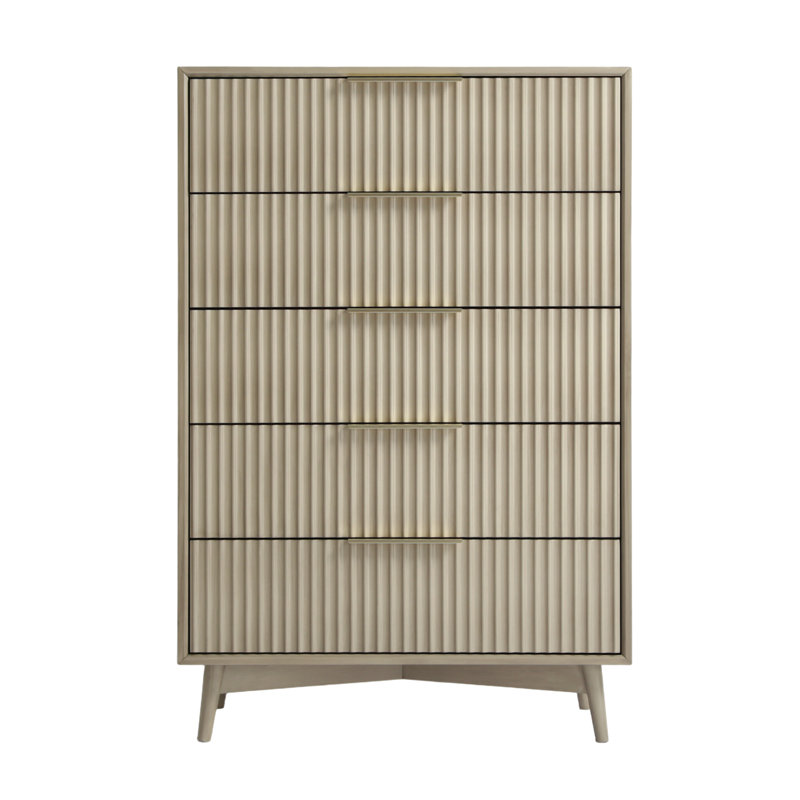 80 cm W Chest of 5 Drawers, Grey