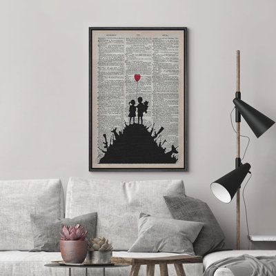 Heart Banksy Kids, journal sur toile