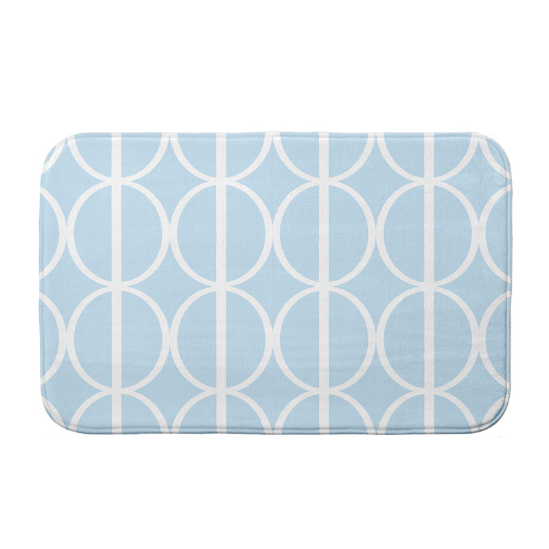 Tapis de bain ovale Go Round Lemmon, H 18 po x L 30 po, Bleu pâle