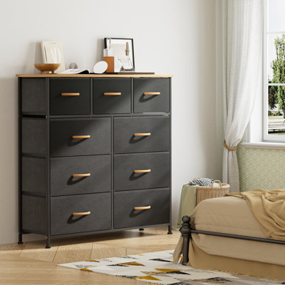 white christmas dresses Black 6 Drawer Tall Dresser with Storage main image 0