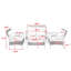 Ensemble de conversation modulaire basse pour patio 4 pièces, canapé d'angle avec coussin-1930472877