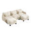 Canapé ergonomique en chenille 3 places avec 2 repose-pieds et coussin de taille délicate pour salon, chambre à coucher-1335441724